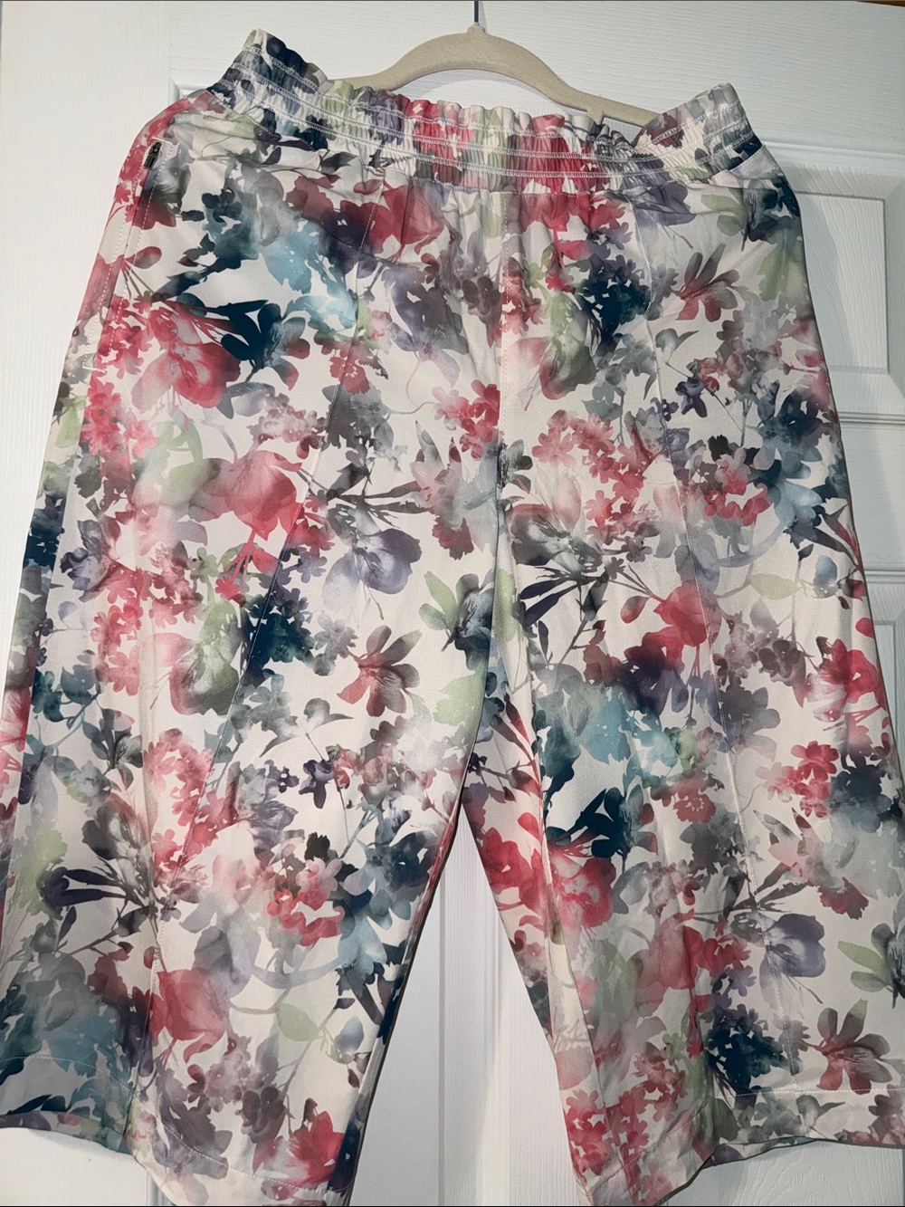 Athleta Pink and Blue Elastic Waist Athletic Shorts